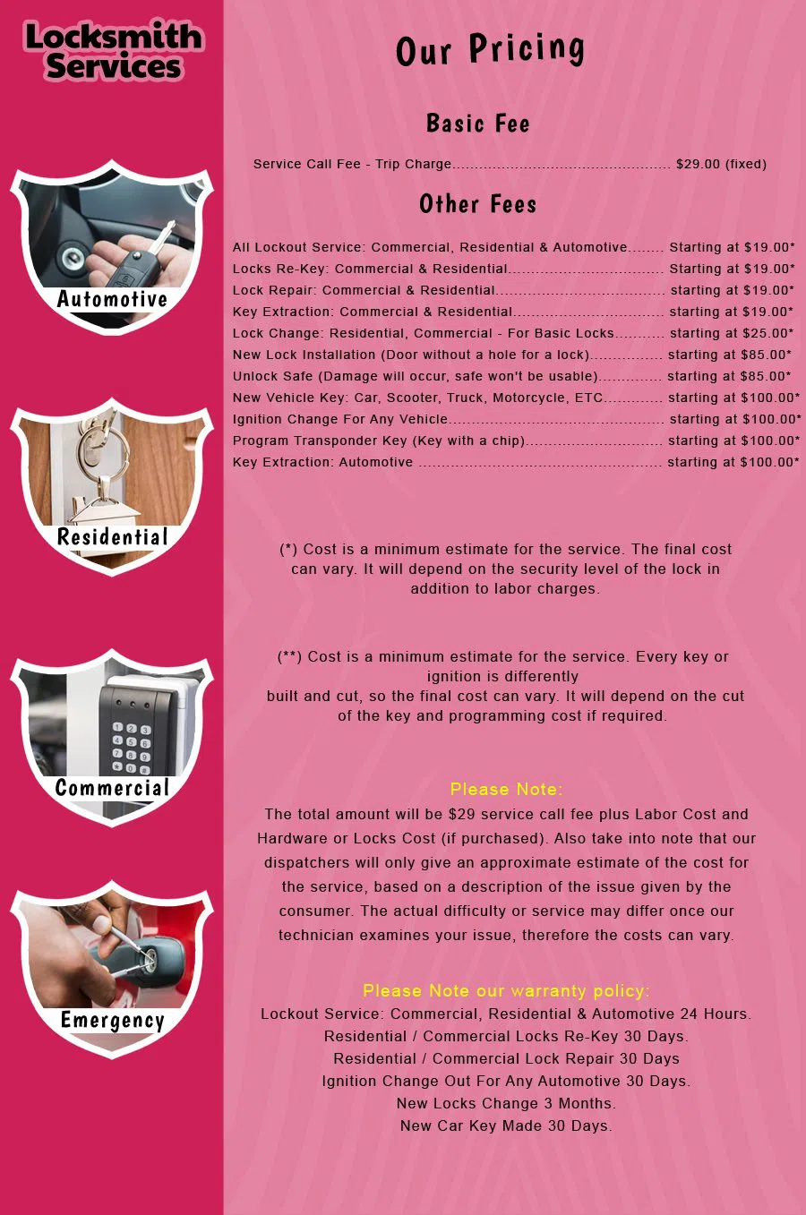 Glen Rock NJ Locksmith Store Glen Rock, NJ 201-301-0733 - price-list-c-18